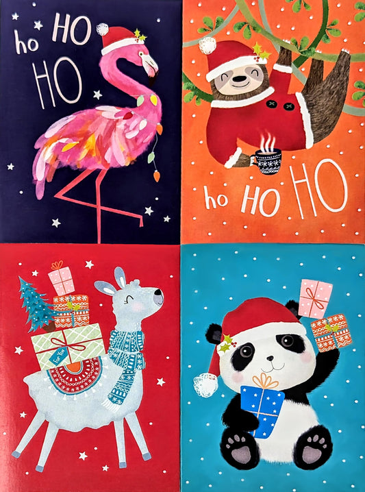 32 Mini Christmas Cards with Envelopes – Cute Animal Designs – Small Festive Cards for Kids (8.5 × 6 cm)