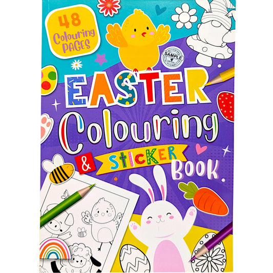 Easter Colouring & Sticker Book for Kids (A4) | 48 Pages of Fun, Bonus Easter Stickers, Eco-Friendly FSC Certified Paper, Perfect for Holiday Activities & Easter Gifts