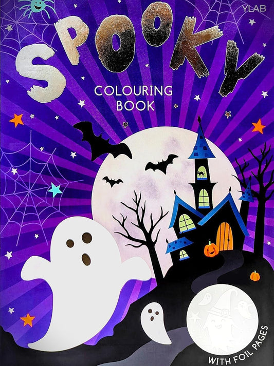 🎃 Halloween Colouring Book – 24 Pages with 4 Metallic Foil Designs – Pumpkins, Witches, Ghosts & Bats