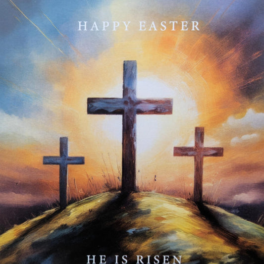 Religious Easter Cards – Set of 8 | Christian Easter Greeting Cards with Cross Crucifix Design | Includes Envelopes | Premium Quality | 12 x 12 cm