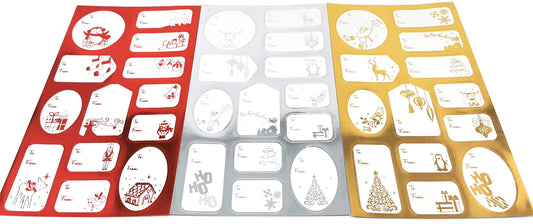 150 Labels - Red, Gold & Silver Foil labels for Presents