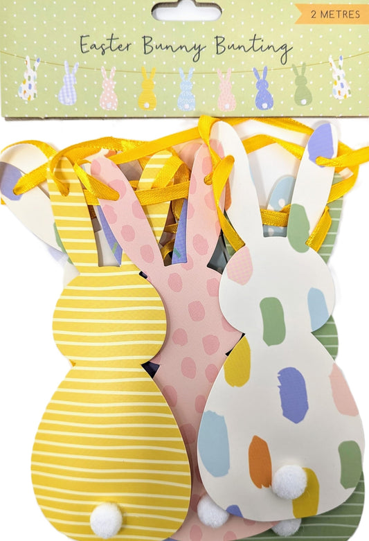 Easter Bunny Bunting – 2M Pre-Threaded Double-Sided Garland | Cute Easter Decorations for Egg Hunts, Parties & Home Décor
