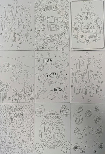 10 Colour Your Own Easter Cards with Envelopes – Kids Colouring Activity | Eco-Friendly Packaging | Fun Craft