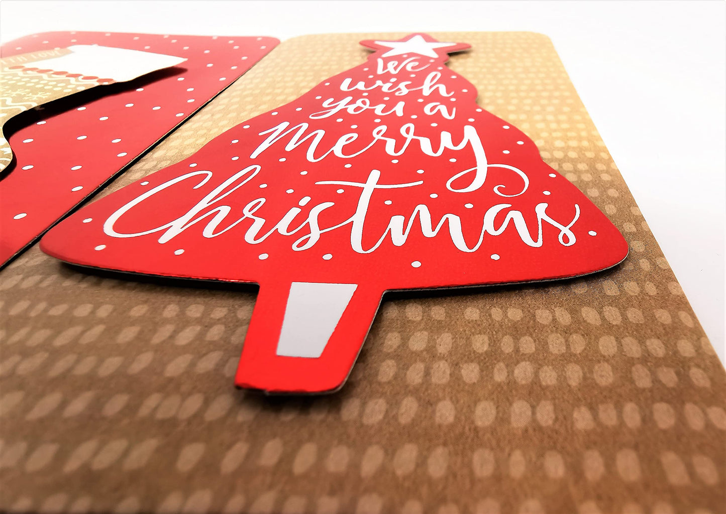 4X 3D Luxury Christmas Money Wallets & Envelopes – Red Foil & Kraft Designs – Festive Gift Card Holders with White Envelopes – Ideal for Cash, Vouchers & Gift Cards – 16 x 9 cm