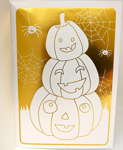 🎃 Halloween Colouring Book – 24 Pages with 4 Metallic Foil Designs – Pumpkins, Witches, Ghosts & Bats
