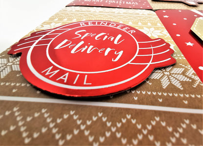 4X 3D Luxury Christmas Money Wallets & Envelopes – Red Foil & Kraft Designs – Festive Gift Card Holders with White Envelopes – Ideal for Cash, Vouchers & Gift Cards – 16 x 9 cm