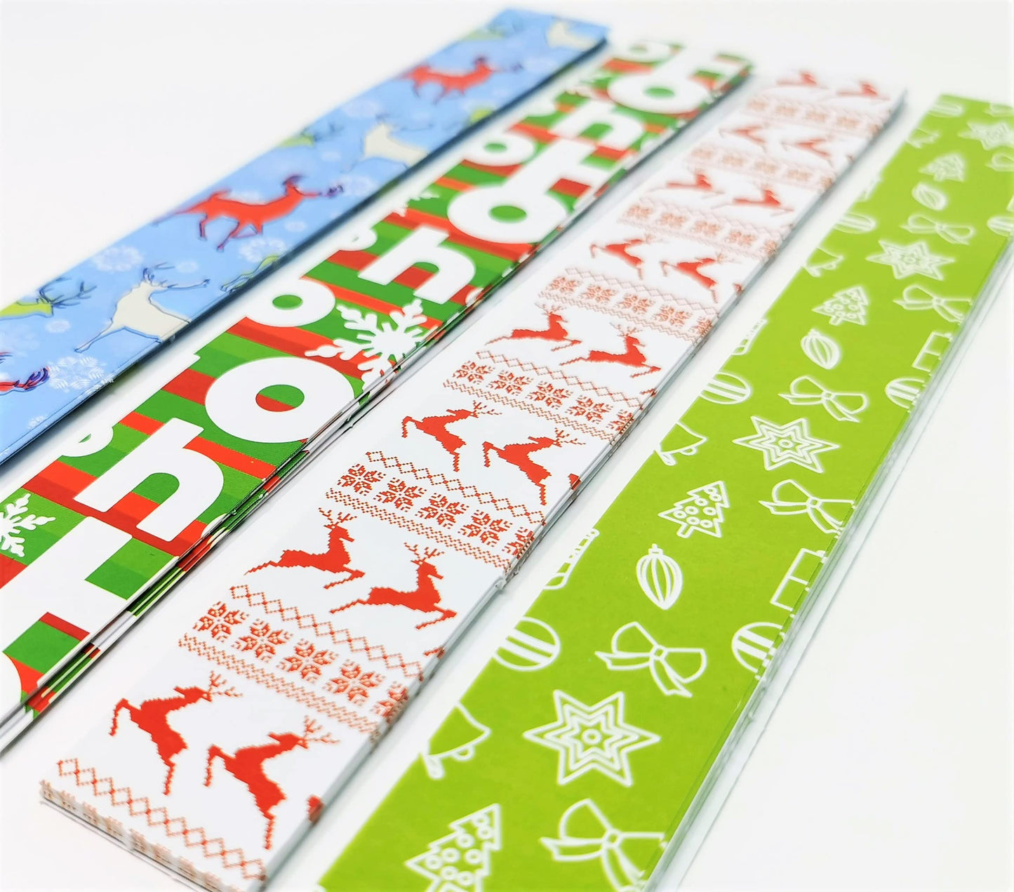 100 Christmas Paper Chains – Peel & Seal Strips – Festive Garland Craft Kit for Home, School & Office Decorations