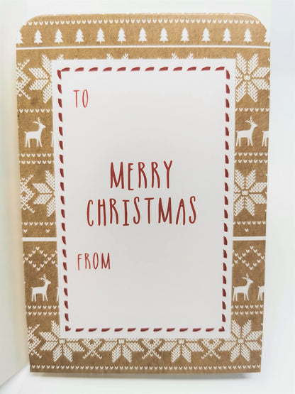 4X 3D Luxury Christmas Money Wallets & Envelopes – Red Foil & Kraft Designs – Festive Gift Card Holders with White Envelopes – Ideal for Cash, Vouchers & Gift Cards – 16 x 9 cm