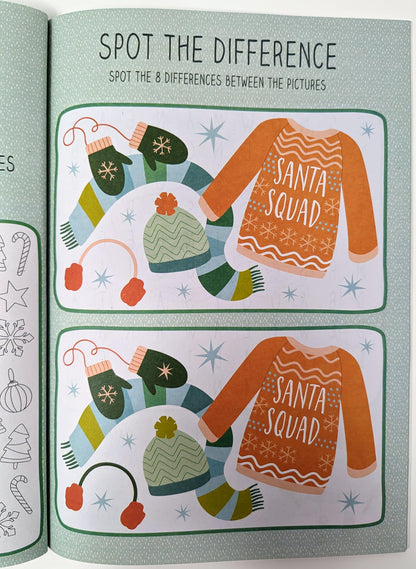 Christmas Activity Book for Kids – 20 Pages of Colouring, Puzzles, Stickers & Crafts (A4, Eco-Friendly)