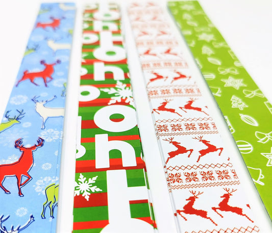 100 Christmas Paper Chains – Peel & Seal Strips – Festive Garland Craft Kit for Home, School & Office Decorations