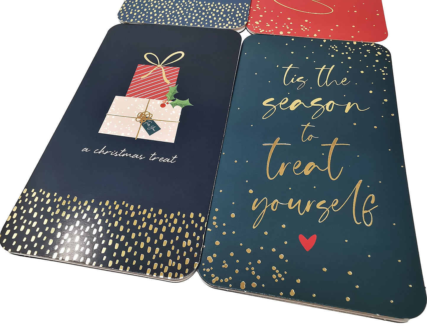4 Glam Christmas Money Wallets with Red Envelopes – Festive Holders for Cash, Gift Cards & Vouchers (16 × 9 cm)