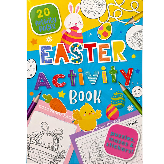YLAB Easter Activity Book for Kids – A4 Fun & Educational Puzzle Book with Stickers | 20 Pages of Games, Crafts & Colouring | FSC Certified