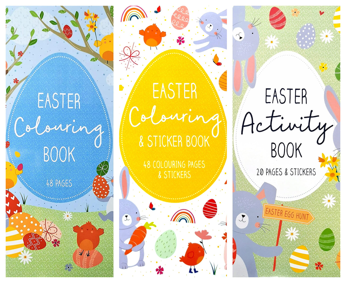 Set of 3 Easter Activity & Colouring Books for Kids – Includes Stickers, Puzzles, Crafts & Games – Fun & Educational Easter Gift – FSC Certified & Eco-Friendly