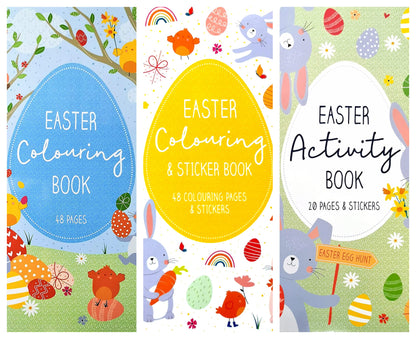 Set of 3 Easter Activity & Colouring Books for Kids – Includes Stickers, Puzzles, Crafts & Games – Fun & Educational Easter Gift – FSC Certified & Eco-Friendly