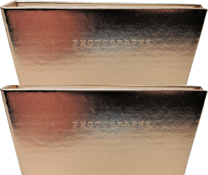 2 Pack Gold Photo Albums – Holds 36 Photos Each – 6" x 4" – Slip-In Pockets
