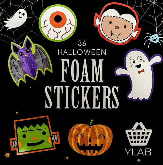 🎃 Halloween Foam Stickers – 36 Pack – Kids’ Peel & Stick Craft Set – Pumpkins, Ghosts, Bats, Monsters & More