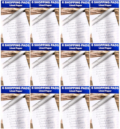 72 Slimline Shopping Pads - 30 Sheets Per Pad - Lined Paper