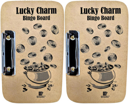 (2 Pack) Bingo Boards With Metal Clip - 29cm x 12cm