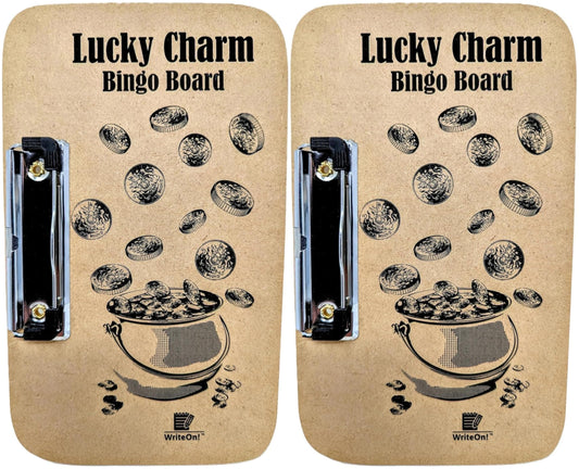 (2 Pack) Bingo Boards With Metal Clip - 29cm x 12cm