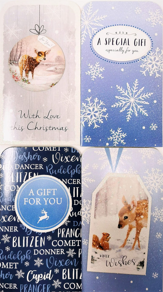 4 Assorted Handcrafted Money Wallets & Envelopes Winter Wonderland