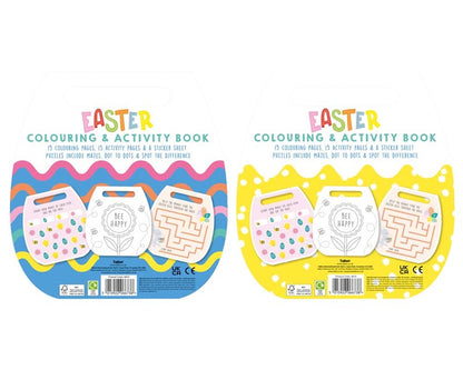 2 Easter Colouring & Activity Books with Carry Handles – 30 Pages & Stickers Per Book