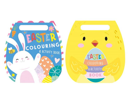 2 Easter Colouring & Activity Books with Carry Handles – 30 Pages & Stickers Per Book