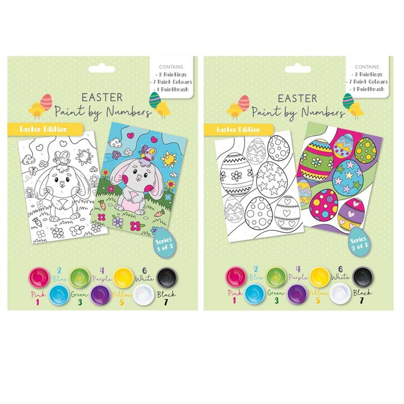 2 Pack - Easter Paint by Numbers – Easter Painting Craft Set for 2 Children