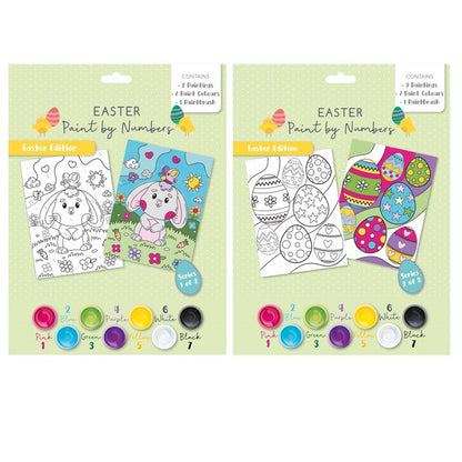 2 Pack - Easter Paint by Numbers – Easter Painting Craft Set for 2 Children