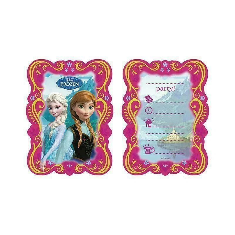 Frozen Birthday Party Pack - Anna & Elsa Table Cover, 36 Invites + 36 Party Bags